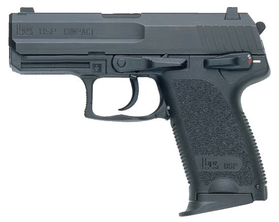 Picture of Hk 81000340 Usp V7 Lem Compact 40 S&W 12+1 3.58" Black Polygonal Rifled Barrel, Black Serrated Slide, Black Polymer Frame, Black Polymer Grip, Ambidextrous 