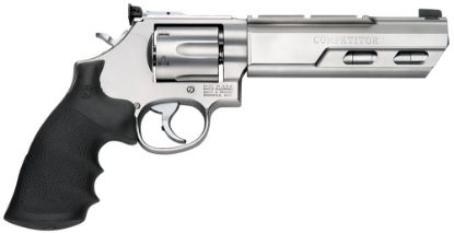 Picture of Smith & Wesson 170320 Performance Center Model 629 Competitor 44 Rem Mag, 44 S&W Spl 6Rd 6" Weighted Barrel, Stainless Steel Cylinder, Matte Silver Stainless Steel Frame With Black Hogue Rubber Grip 