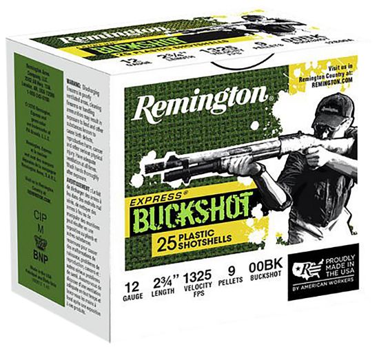 Picture of Remington Ammunition 20411 Express Buckshot 12 Gauge 2.75" 00 Buck Shot 25 Per Box/ 10 Cs 