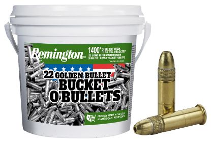 Picture of Remington Ammunition 21231 Golden Bullet Bucket O Bullets 22 Lr 36 Gr Plated Hollow Point 1400 Per Box/ 4 Cs 