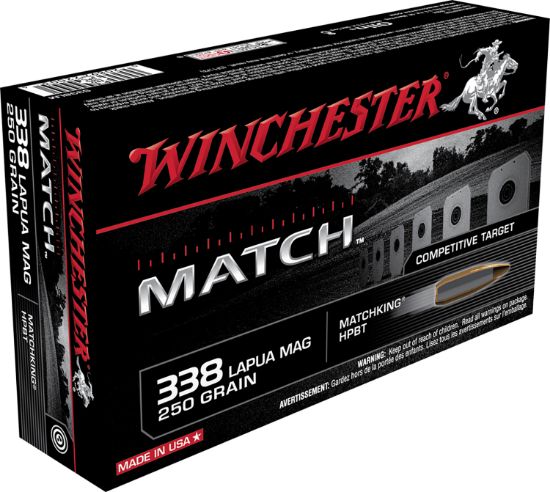 Picture of Winchester Ammo S338lm Match 338 Lapua Mag 250 Gr Sierra Matchking Bthp 20 Per Box/ 10 Case 