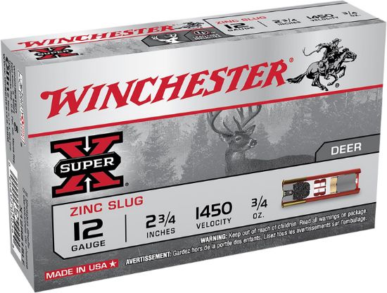 Picture of Winchester Ammo X12rs15lf Super X 12 Gauge 2.75" 3/4 Oz Zinc Slug Shot 5 Bx/ 50 Case 