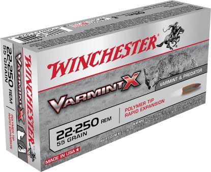 Picture of Winchester Ammo X22250p Varmint X 22-250 Rem 55 Gr Polymer Tip Rapid Expansion 20 Per Box/ 10 Case 