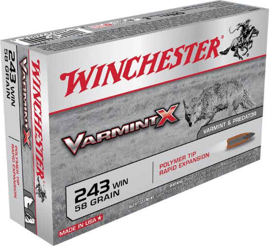 Picture of Winchester Ammo X243p Varmint X 243 Win 58 Gr Polymer Tip Rapid Expansion 20 Per Box/ 10 Case 