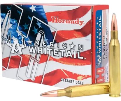 Picture of Hornady 8144 American Whitetail 25-06 Rem 117 Gr Interlock Boat Tail Soft Point 20 Per Box/ 10 Case 