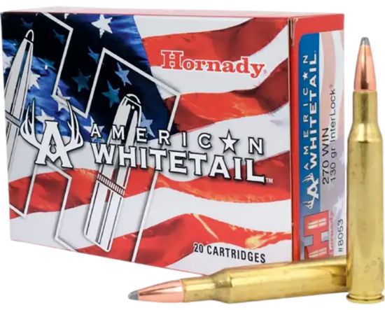 Picture of Hornady 8053 American Whitetail 270 Win 130 Gr Interlock Spire Point 20 Per Box/ 10 Case 