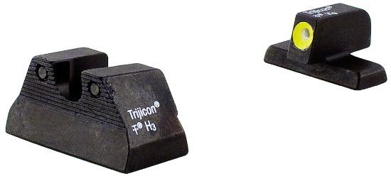 Picture of Trijicon 600596 Hd Night Sights- H&K Usp Black | Green Tritium Yellow Outline Front Sight Green Tritium Black Outline Rear Sight 