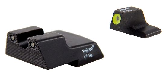 Picture of Trijicon 600602 Hd Night Sights- H&K Black | Green Tritium Yellow Outline Front Sight Green Tritium Black Outline Rear Sight 