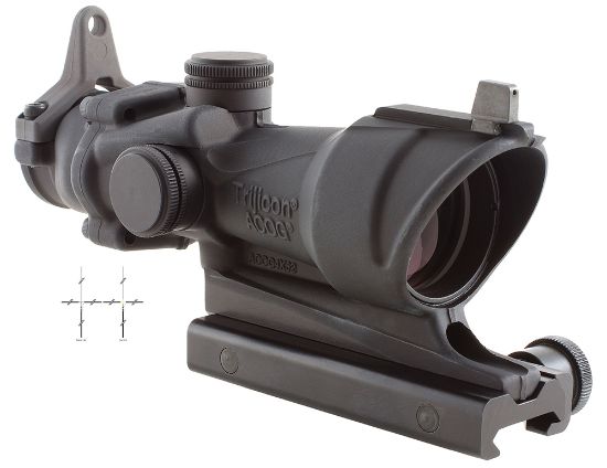 Picture of Trijicon 100092 Acog Black Hardcoat Anodized 4X32mm Illuminated Amber Crosshair .308/7.62 Bdc Reticle 