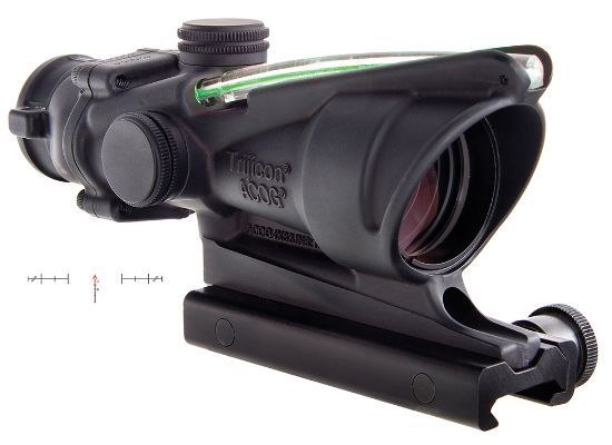 Picture of Trijicon 100229 Acog Black Hardcoat Anodized 4X 32Mm Illuminated Green Chevron Reticle 