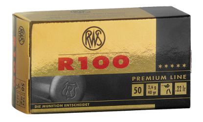 Picture of Rws/Umarex 2134195 R100 Premium Line 22 Lr 40 Gr Lead Round Nose 50 Per Box/ 100 Case 