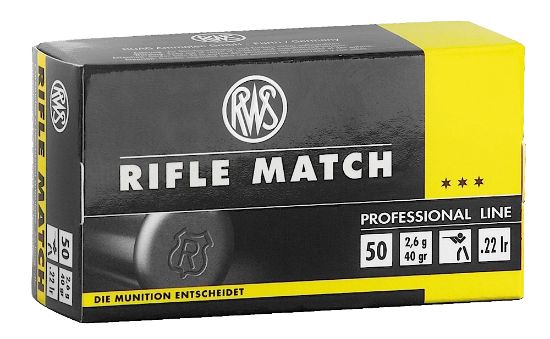 Picture of Rws/Umarex 2134225 Rifle Match Professional Line 22 Lr 40 Gr Lead Round Nose 50 Per Box/ 100 Case 