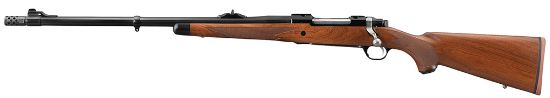 Picture of Ruger 47121 Hawkeye African Full Size 375 Ruger 3+1 23" Satin Blued Steel Threaded Barrel, Satin Blued Integral Scope Base Steel Receiver, American Walnut Fixed Stock, Right Hand 