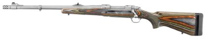 Picture of Ruger 47124 Hawkeye Guide Gun 375 Ruger 3+1 20" Matte Stainless Steel Threaded Barrel, Stainless Steel Receiver, Green Mountain Adj Lop Wood Stock, Left Hand 