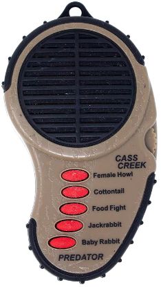 Picture of Cass Creek 010 Ergo Electronic Predator Call, 5 Authentic Calls, Brown Plastic, Includes Belt Clip 