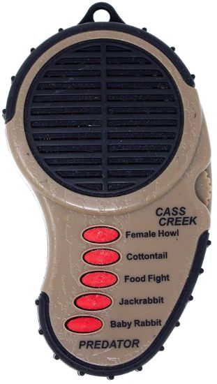 Picture of Cass Creek 010 Ergo Electronic Predator Call, 5 Authentic Calls, Brown Plastic, Includes Belt Clip 