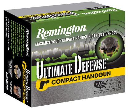 Picture of Remington Ammunition 28963 Ultimate Defense Compact Handgun 9Mm Luger 124 Gr Brass Jacket Hollow Point 20 Per Box/ 25 Case 