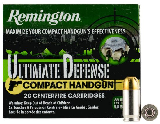 Picture of Remington Ammunition 28964 Ultimate Defense Compact Handgun 380 Acp 102 Gr Brass Jacket Hollow Point 20 Per Box/ 25 Case 