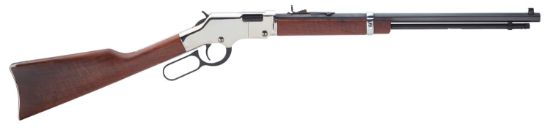 Picture of Henry H004s Golden Boy Silver 22 Short, 22 Long Or 22 Lr Caliber With 16 Lr/21 Short Capacity, 20" Blued Barrel, Nickel-Plated Metal Finish & American Walnut Stock Right Hand (Full Size) 