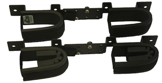Picture of Rugged Gear 10065 Screw Mount Double Hook Black Steel Holds 2 Rifle/Shotgun 