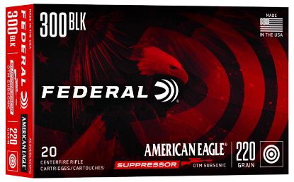 Picture of Federal Ae300blksup2 American Eagle Suppressor 300 Blackout 220 Gr Open Tip Match 20 Per Box/ 25 Case 