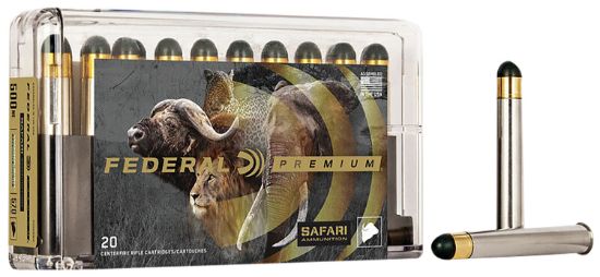 Picture of Federal P500nwh Premium Safari Cape-Shok 500 Nitro Express 570 Gr Woodleigh Hydro Solid 20 Per Box/ 10 Case 