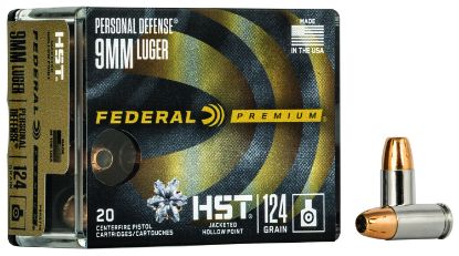 Picture of Federal P9hst1s Premium Personal Defense 9Mm Luger 124 Gr Hst Jacketed Hollow Point 20 Per Box/ 10 Case 