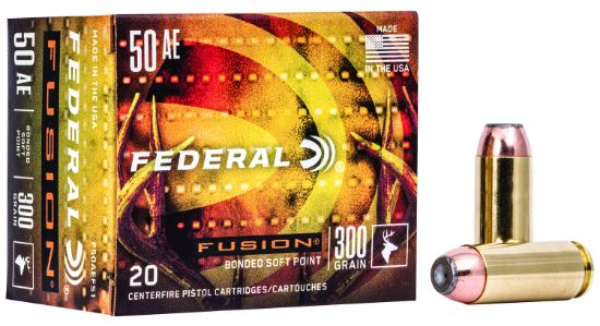 Picture of Federal F50aefs1 Fusion Handgun 50 Ae 300 Gr Fusion Soft Point 20 Per Box/ 10 Case 