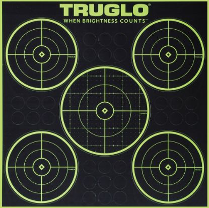 Picture of Truglo Tg11a6 Tru-See Splatter Target Black/Green Self-Adhesive Heavy Paper Universal Yes Impact Enhancement Nuclear Green 6 Pack Includes Pasters 