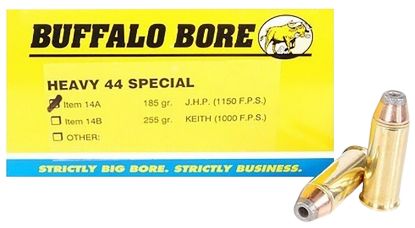 Picture of Buffalo Bore Ammunition 14A20 Heavy Strictly Business 44 S&W Spl 180 Gr Jacket Hollow Point 20 Per Box/ 12 Case 
