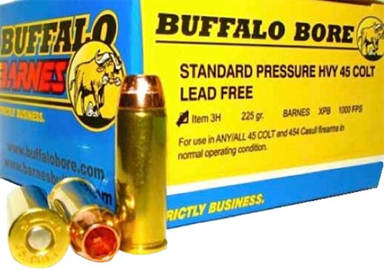 Picture of Buffalo Bore Ammunition 3H20 Buffalo-Barnes Strictly Business 45 Colt 225 Gr Barnes Vor Tx Xpb Lead Free 20 Per Box/ 12 Case 