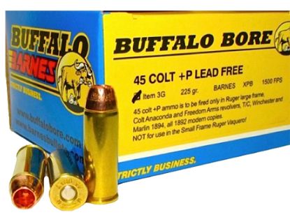 Picture of Buffalo Bore Ammunition 3G20 Buffalo-Barnes Strictly Business 45 Colt +P 225 Gr Barnes Vor Tx Xpb Lead Free 20 Per Box/ 12 Case 