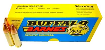 Picture of Buffalo Bore Ammunition 18D20 Buffalo-Barnes Strictly Business 500 S&W Mag 375 Gr Barnes Vor Tx Xpb Lead Free 20 Per Box/ 12 Case 