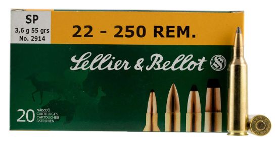 Picture of Sellier & Bellot Sb22250b Rifle 22-250 Rem 55 Gr Soft Point 20 Per Box/ 25 Case 