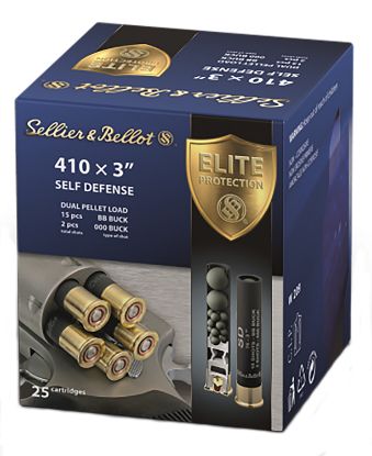 Picture of Sellier & Bellot Sb410sdb Self Defense 410 Gauge 3" 15 Pellets 11/16 Oz 000 Buck Shot 25 Bx/ 20 Case 