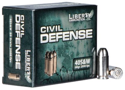 Picture of Liberty Ammunition Lacd40012 Civil Defense 40 S&W 60 Gr Lead Free Fragmenting Hollow Point 20 Per Box/ 50 Case 