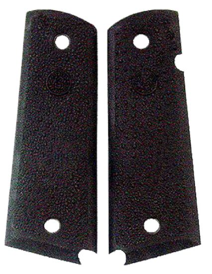 Picture of Hogue 45090 Overmolded Grip Panels Cobblestone Black Rubber With Palm Swells For 1911 Government 