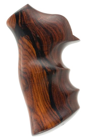 Picture of Hogue 80800 Fancy Hardwood Brown Cocobolo Hardwood With Finger Grooves For Ruger Gp100, Super Redhawk 