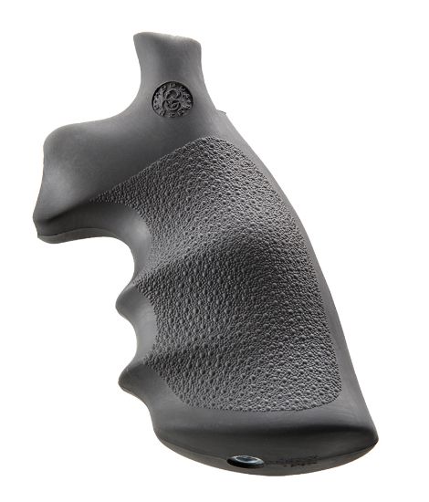 Picture of Hogue 19002 Conversion Monogrip Black Rubber With Finger Grooves For S&W K, L Frame With Round Butt 