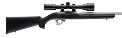 Picture of Hogue 22000 Overmolded Rifle Stock Aluminum Pillar Bedded Black Synthetic For Ruger 10/22 