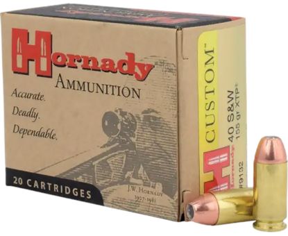 Picture of Hornady 9132 Custom 40 S&W 155 Gr Hornady Xtp Hollow Point 20 Per Box/ 10 Case 