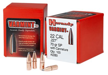 Picture of Hornady 2245 Traditional Varmint 22 Cal .224 50 Gr Spire Point 100 Per Box/ 40 Case 