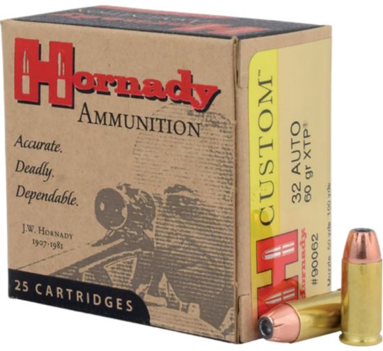 Picture of Hornady 90062 Custom 32 Acp 60 Gr Hornady Xtp Hollow Point 25 Per Box/ 10 Case 