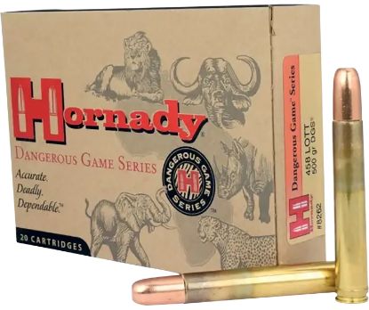 Picture of Hornady 8262 Dangerous Game 458 Lott 500 Gr Dangerous Game Solid 20 Per Box/ 6 Case 