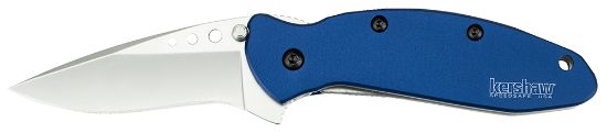 Picture of Kershaw 1620Nb Scallion 2.40" Folding Drop Point Plain Bead Blasted 420Hc Ss Blade Navy Blue Anodized Aluminum Handle Includes Pocket Clip 