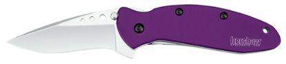 Picture of Kershaw 1620Pur Scallion 2.40" Folding Drop Point Plain Bead Blasted 420Hc Ss Blade Purple Anodized Aluminum Handle Includes Pocket Clip 