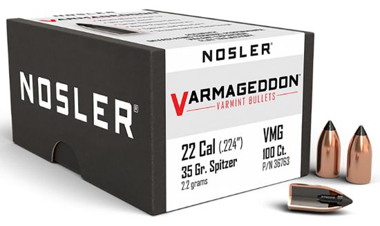 Picture of Nosler 36763 Varmageddon 22 Cal .224 35 Gr Flat Base Tipped/ 100 Per Box 