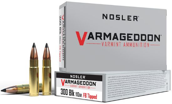 Picture of Nosler 40127 Varmageddon 300 Blackout 110 Gr Flat Base Tipped 20 Per Box/ 20 Case 