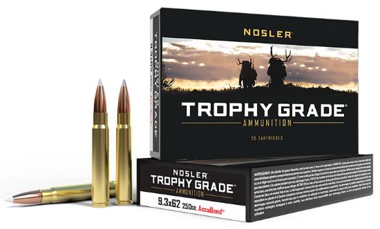 Picture of Nosler 48634 Trophy Grade 9.3Mmx62 Mauser 250 Gr Nosler Accubond 20 Per Box/ 10 Case 