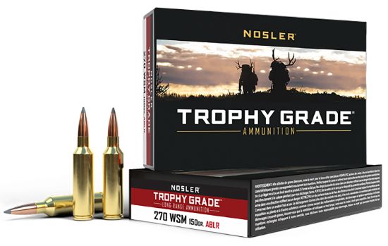 Picture of Nosler 60114 Trophy Grade Long-Range 270 Wsm 150 Gr Nosler Spitzer Accubond Long Range 20 Per Box/ 10 Case 